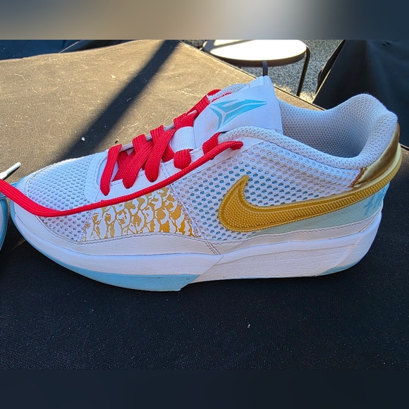 Nike Kids White Sneakers with Red and Blue Accents - Picture 12 of 14